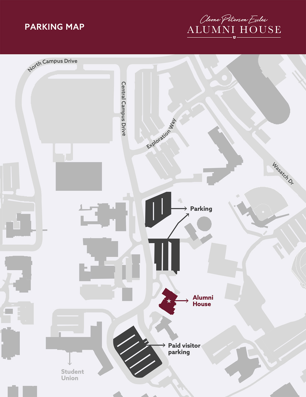 Alumni House Parking Map