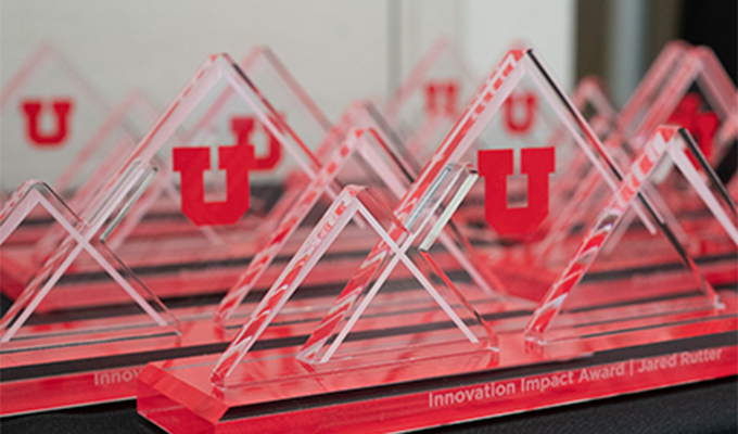 University of Utah Innovation Award Trophies