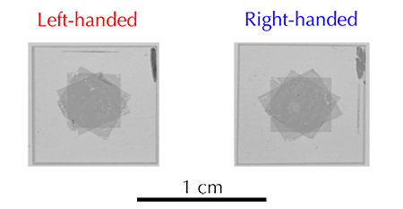 Microscopy of carbon nanotube films with opposite chirality, made with the twist stacking method