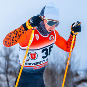 Joe Davies in competitive skiing gear