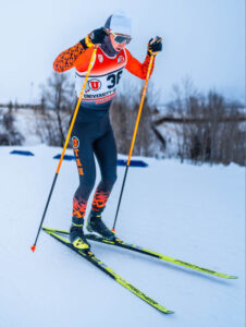 Joe Davies in competitive skiing gear