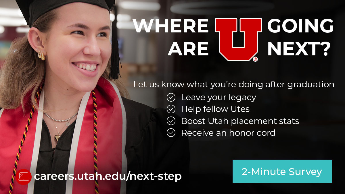 Clickable advert for a 2 minute survey from University Careers