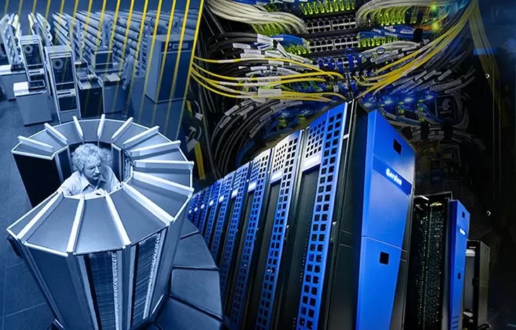 A photo collage of supercomputers, courtesy of the National Science Foundation